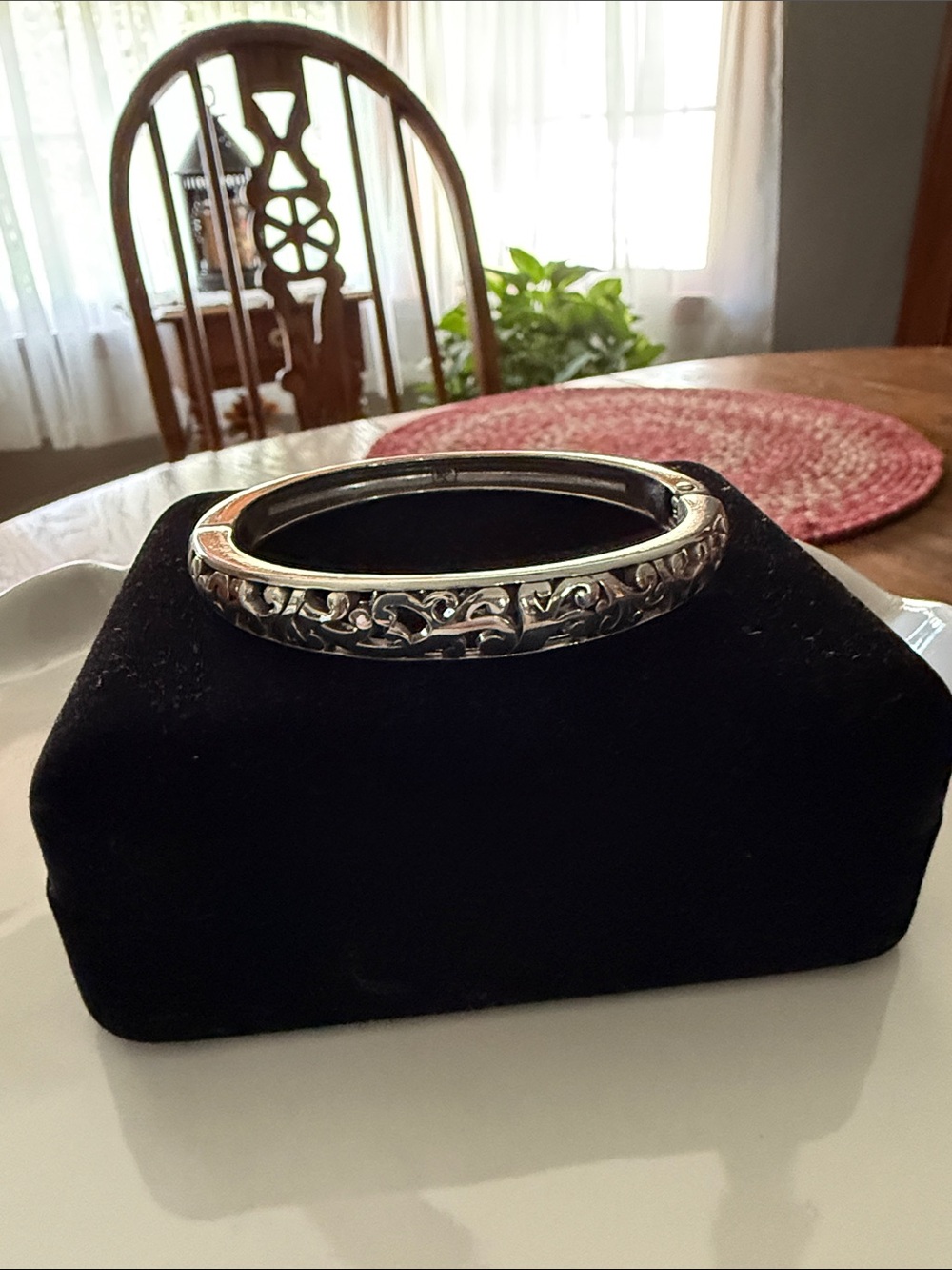 Brighton Silver Filigree Bangle Bracelet - Women's Jewelry